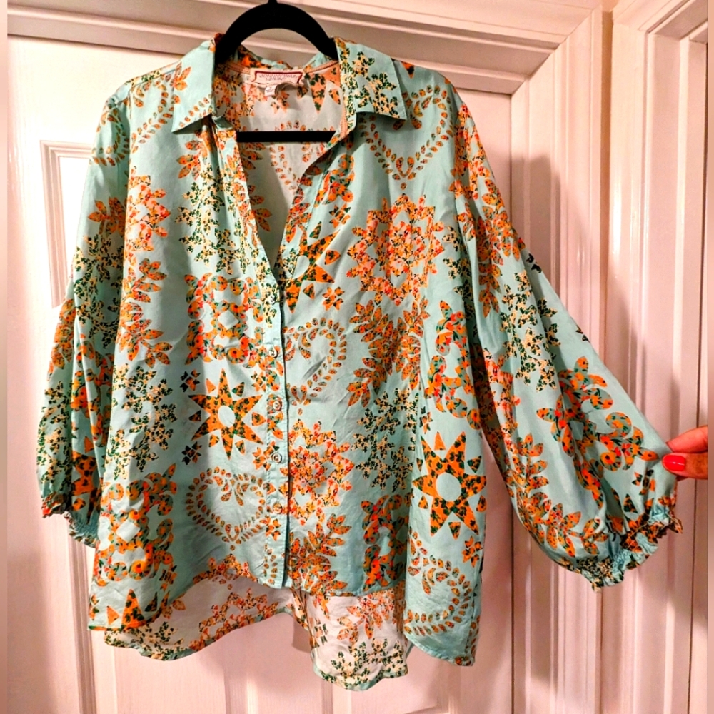 Johnny Was Corbetta Relaxed Smocked Shirt